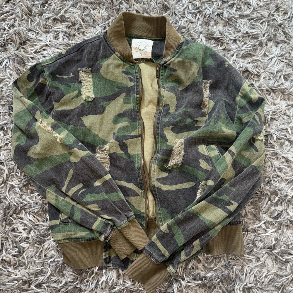 Fantastic Fawn Green and Brown Bomber Jacket